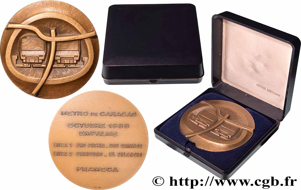 VENEZUELA Médaille, Inauguration de la jonction entre les lignes 1 et 2 du métro de Caracas SPL