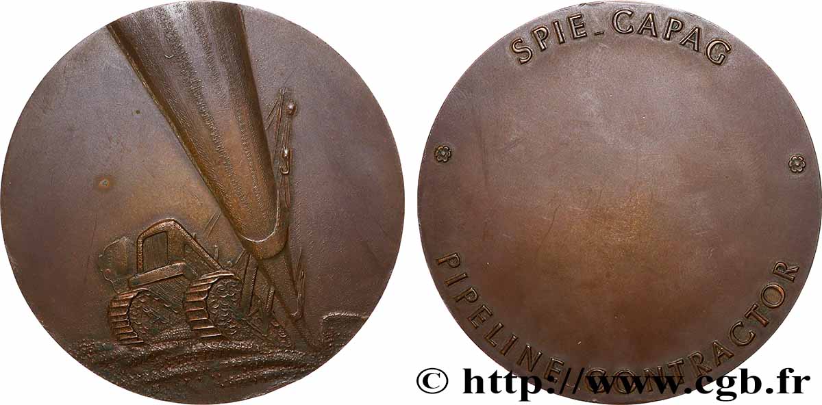 CINQUIÈME RÉPUBLIQUE Médaille, Entreprise de canalisation SPIE-CAPAG TTB+