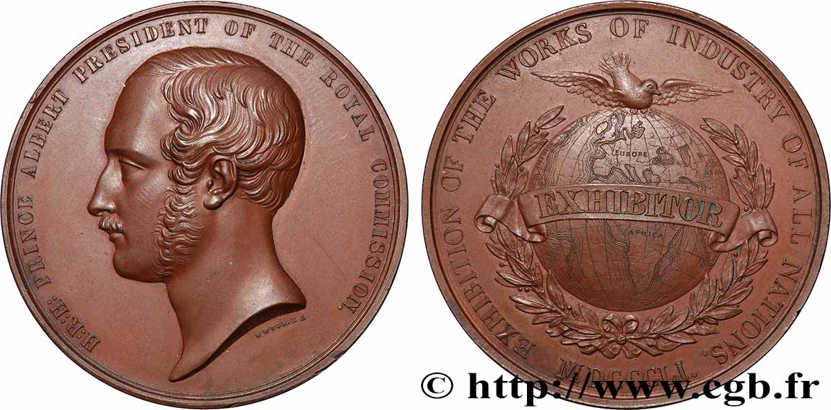 GREAT BRITAIN - VICTORIA Médaille, Prince Albert, Exposition des travaux d’industrie, n°213 MS/AU