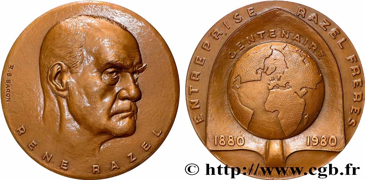 V REPUBLIC Médaille, René Razel, Centenaire de l’entreprise Razel AU