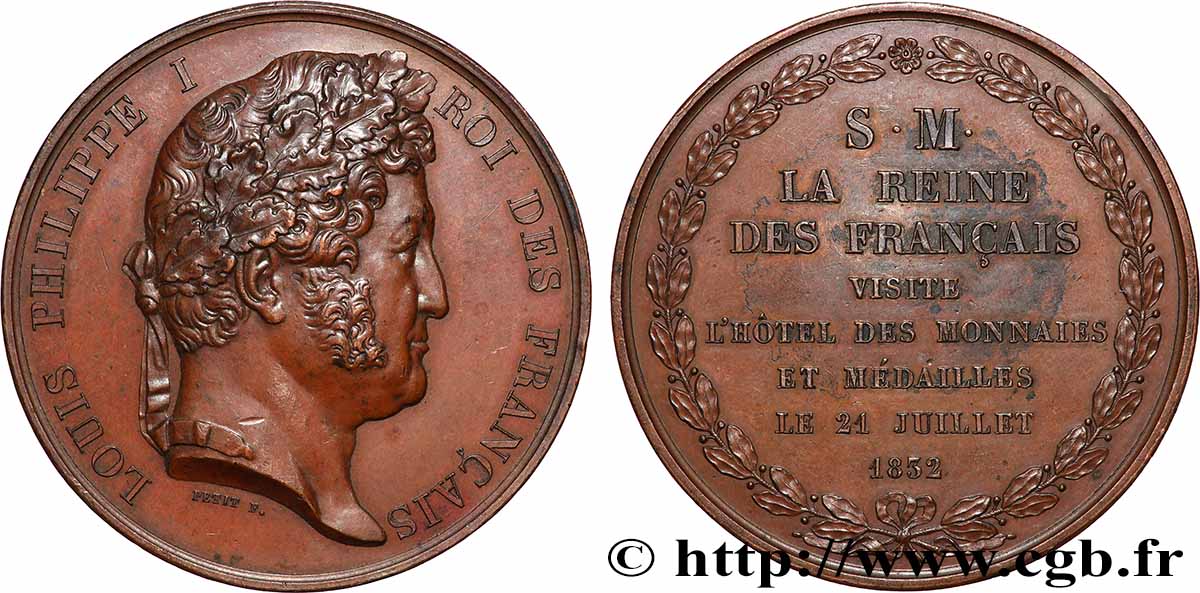 LOUIS-PHILIPPE I Médaille, La Reine visite la Monnaie de Paris AU
