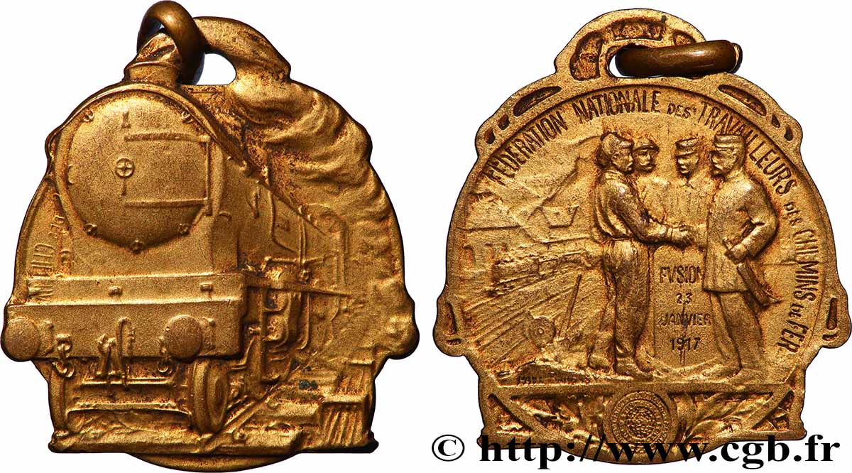 TROISIÈME RÉPUBLIQUE Médaille, Fédération nationale des travailleurs des chemins de fer TTB+