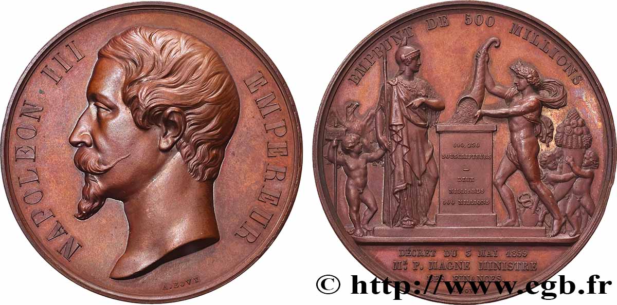 ZWEITES KAISERREICH Médaille pour l’emprunt à 500 millions VZ+