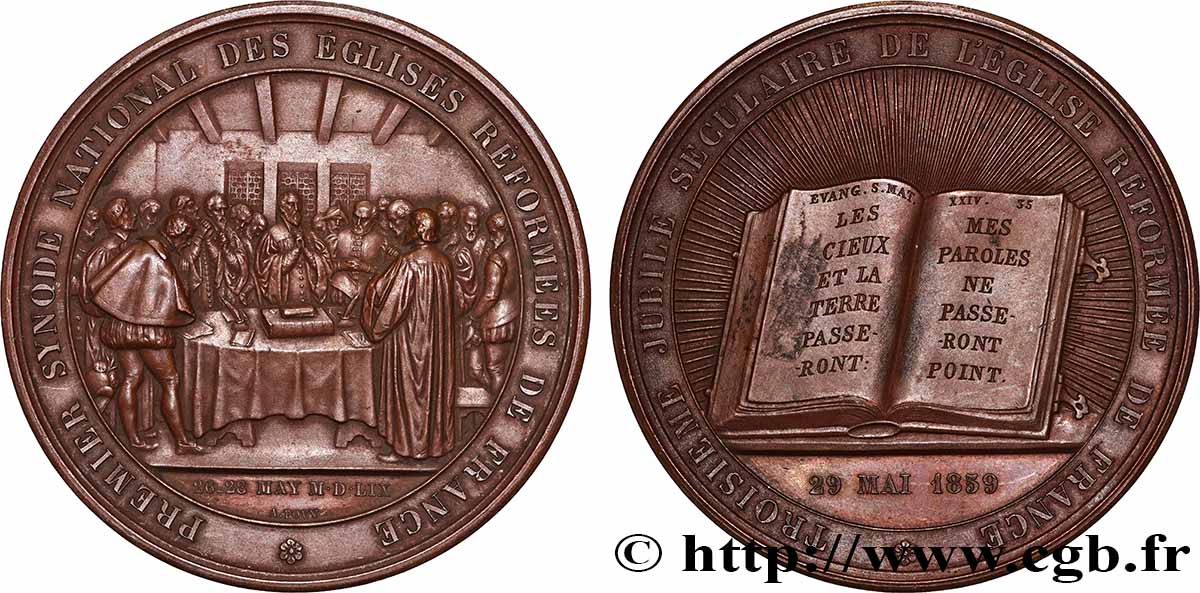 SECOND EMPIRE Médaille, Troisième jubilé séculaire de l’église réformée de France AU