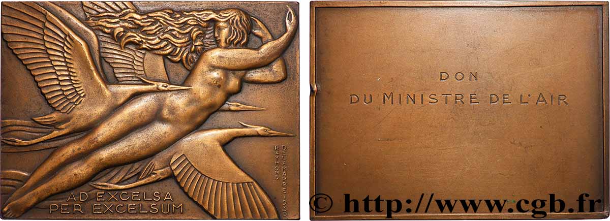 III REPUBLIC Plaquette, Aviation, Don du ministre de l’air XF