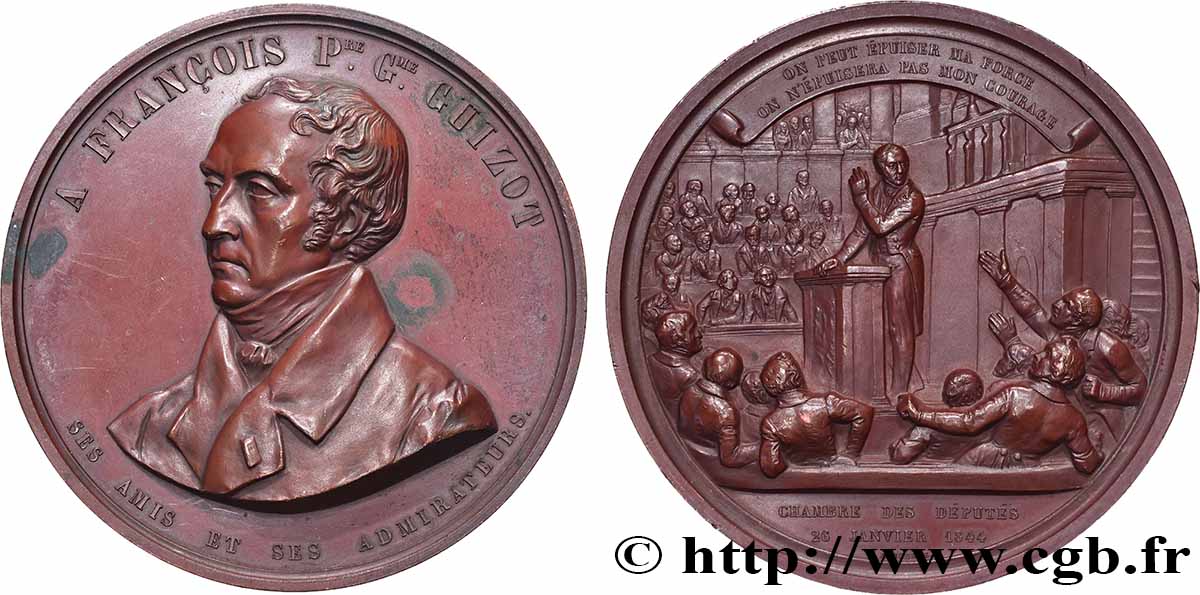 LOUIS-PHILIPPE Ier Médaille, François Pierre Guillaume Guizot TTB+/SUP