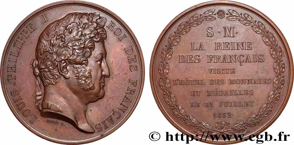 LOUIS-PHILIPPE I Médaille, La Reine visite la Monnaie de Paris AU