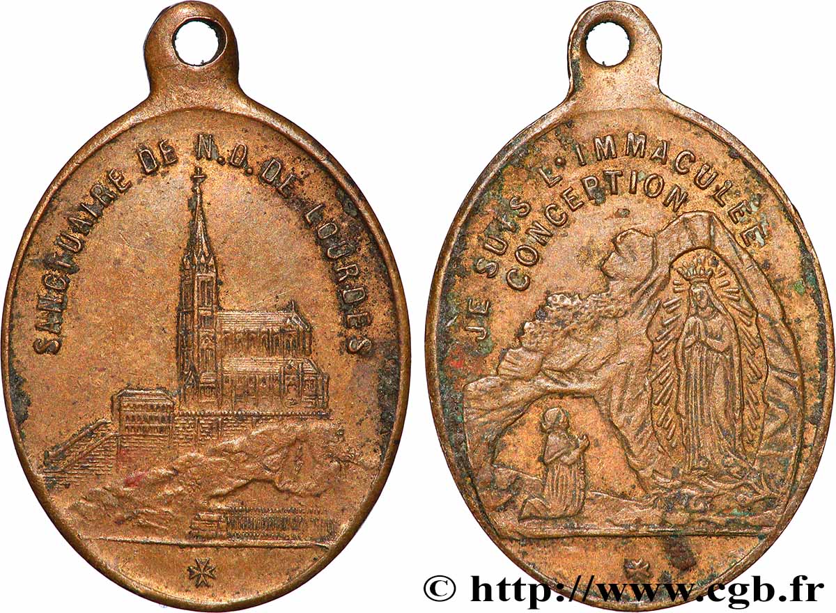 RELIGIOUS MEDALS Médaille, Sanctuaire de Lourdes AU
