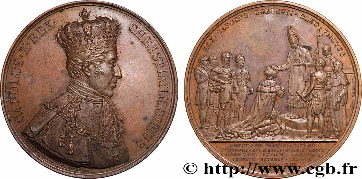 CHARLES X Médaille, Sacre de Charles X AU