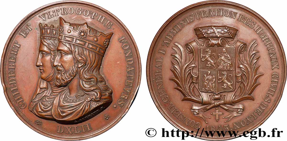 LUIGI FILIPPO I Médaille, Conseil général d’administration des hôpitaux civils de Lyon q.SPL/SPL