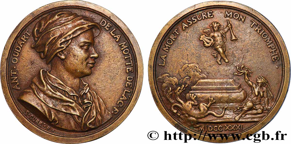 LOUIS XV DIT LE BIEN AIMÉ Médaille, Antoine Houdar (Oudart) de La Motte TTB+