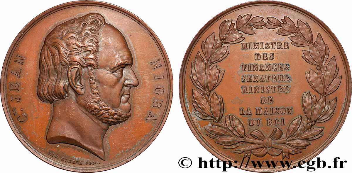 SECOND EMPIRE Médaille, Comte Jean Nigra AU