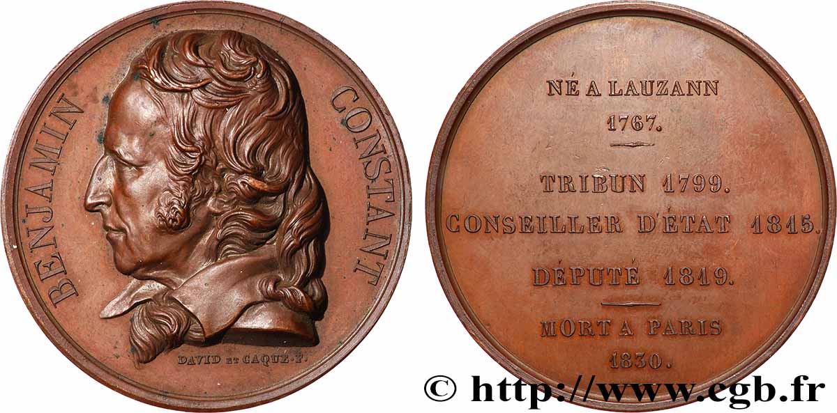 CHARLES X Médaille, Benjamin Constant AU