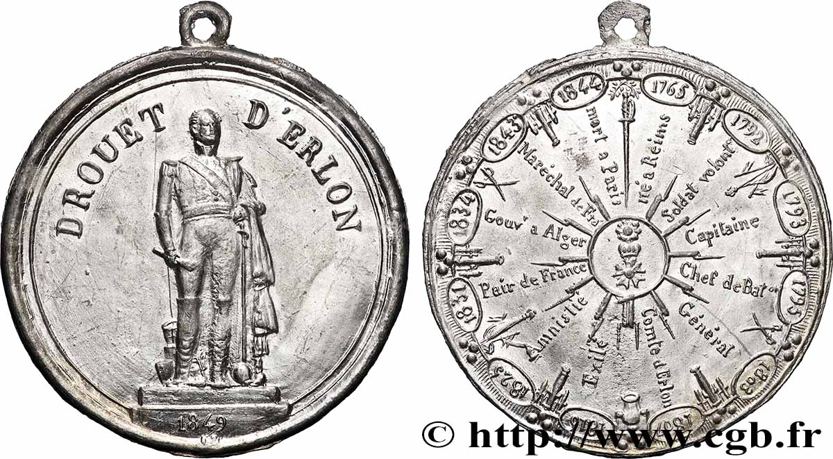 SECOND REPUBLIC Médaille, Drouet d’Erlon AU/AU