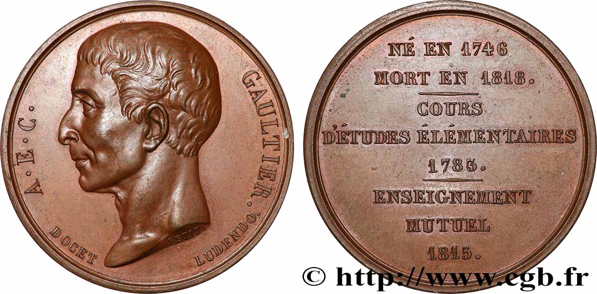 LUDWIG XVIII Médaille, L’abbé Gaultier VZ