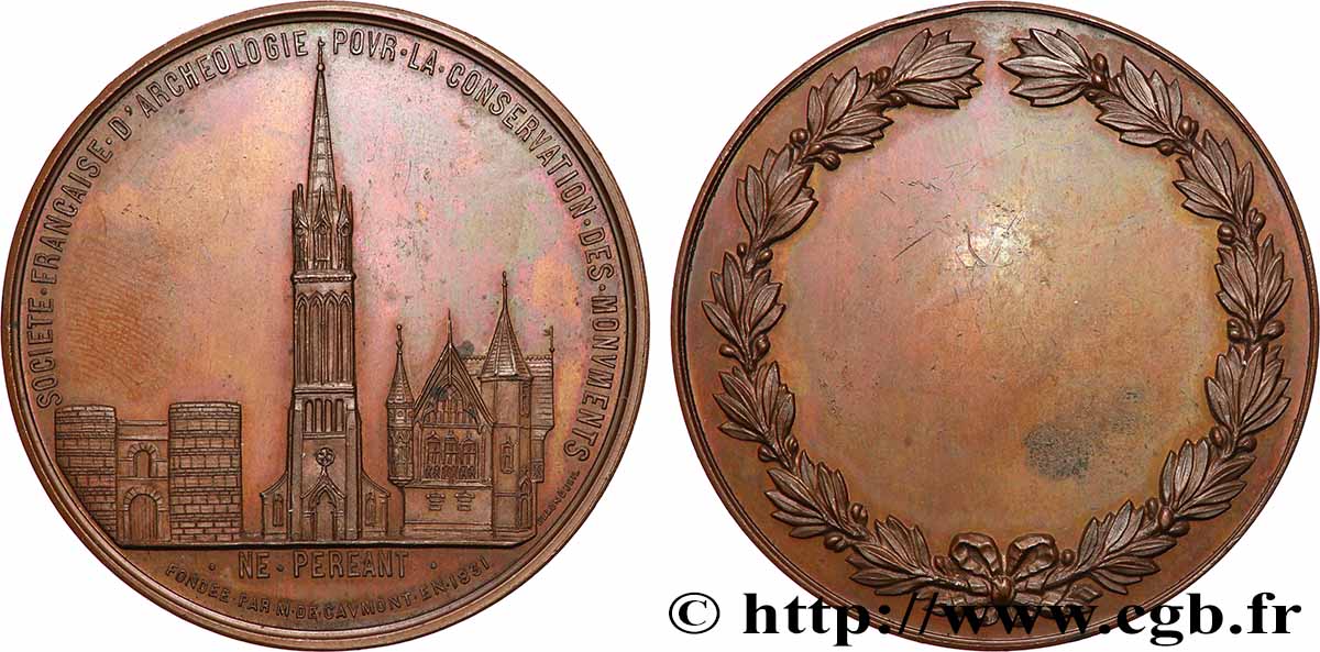 PREMIER EMPIRE Médaille, Société française d’archéologie pour la conservation des monuments SUP