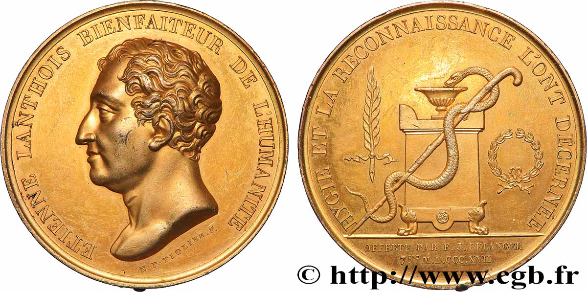 LOUIS XVIII Médaille, Étienne Lanthois AU