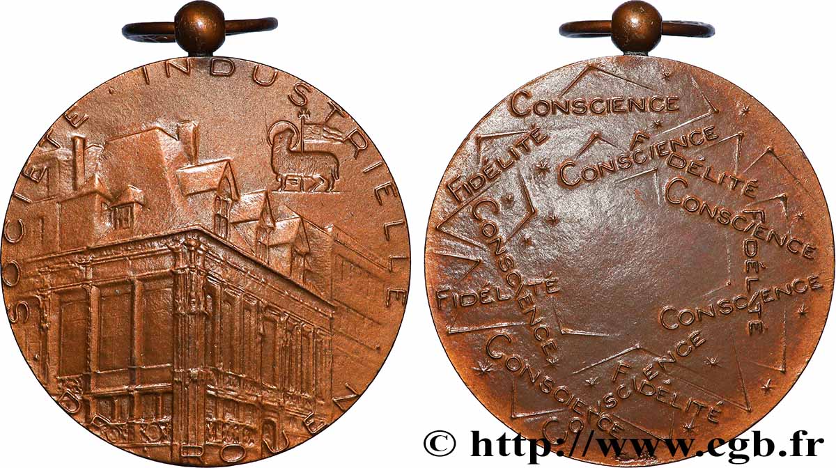 FUNFTE FRANZOSISCHE REPUBLIK Médaille, Société industrielle de Rouen fVZ