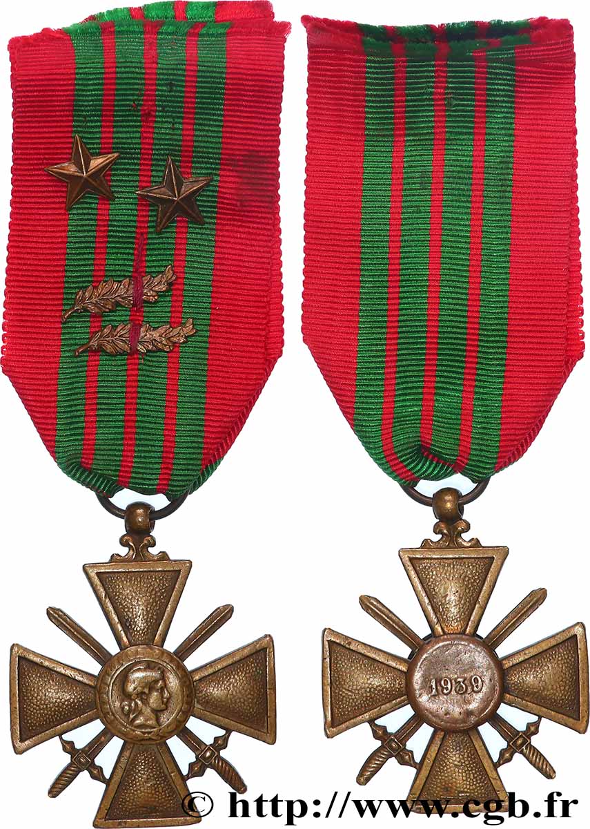 ETAT FRANÇAIS Croix de guerre, 1939, Modèle de Vichy XF