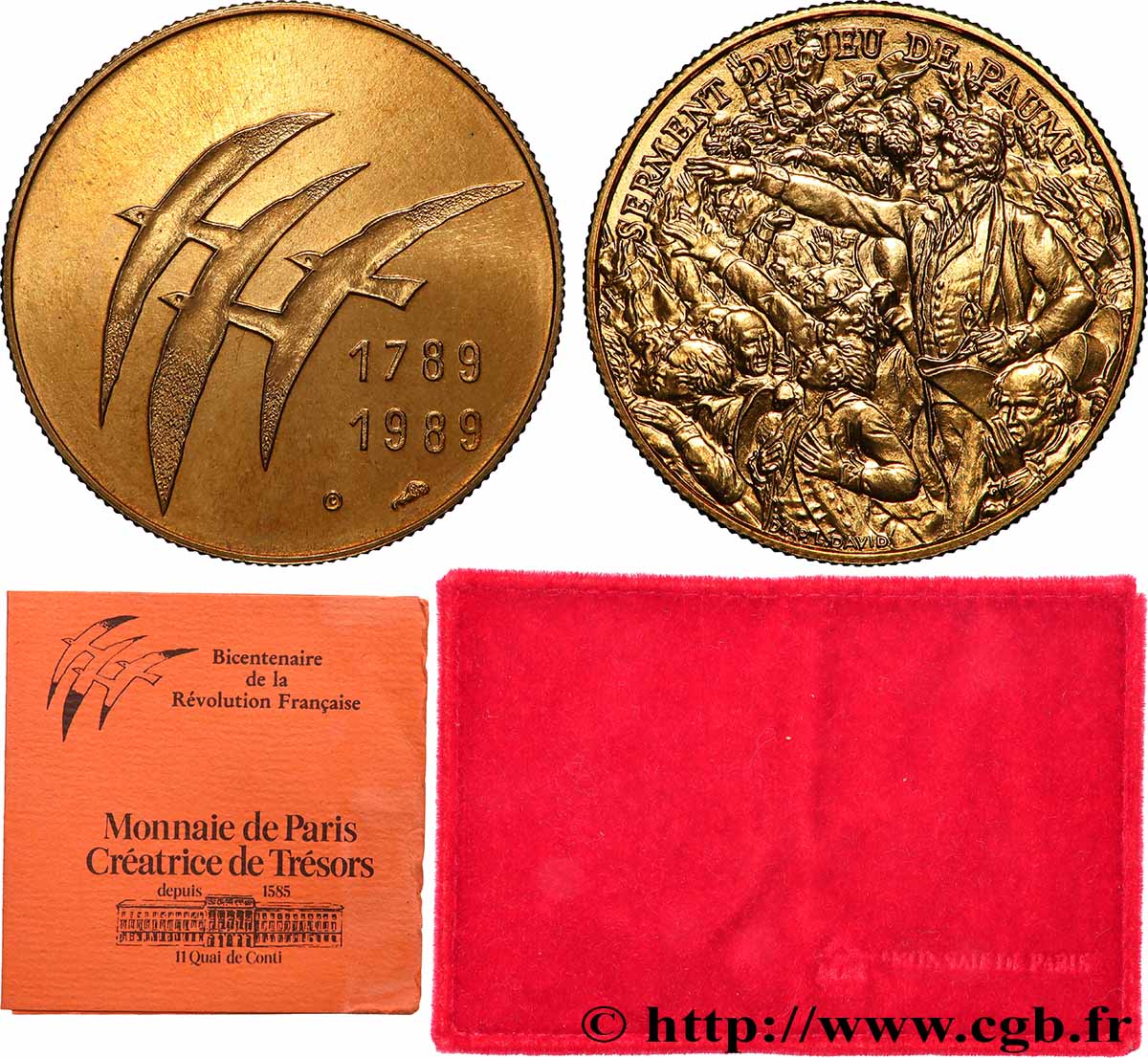 V REPUBLIC Médaille, Bicentenaire de la Révolution Française Brilliant Uncirculated