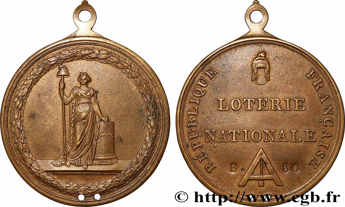 DIRECTOIRE Médaille, Loterie nationale, n°B.80 XF/AU