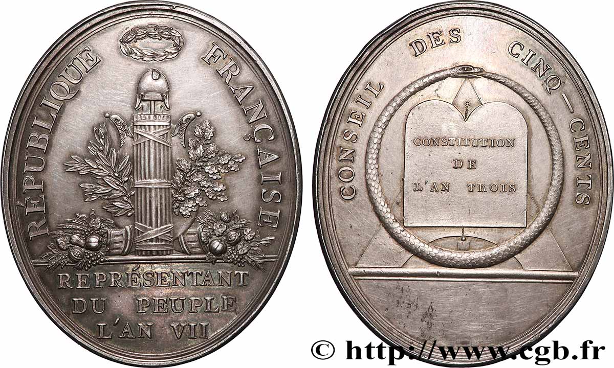 DIRECTOIRE Médaille, Conseil des Cinq-Cents AU