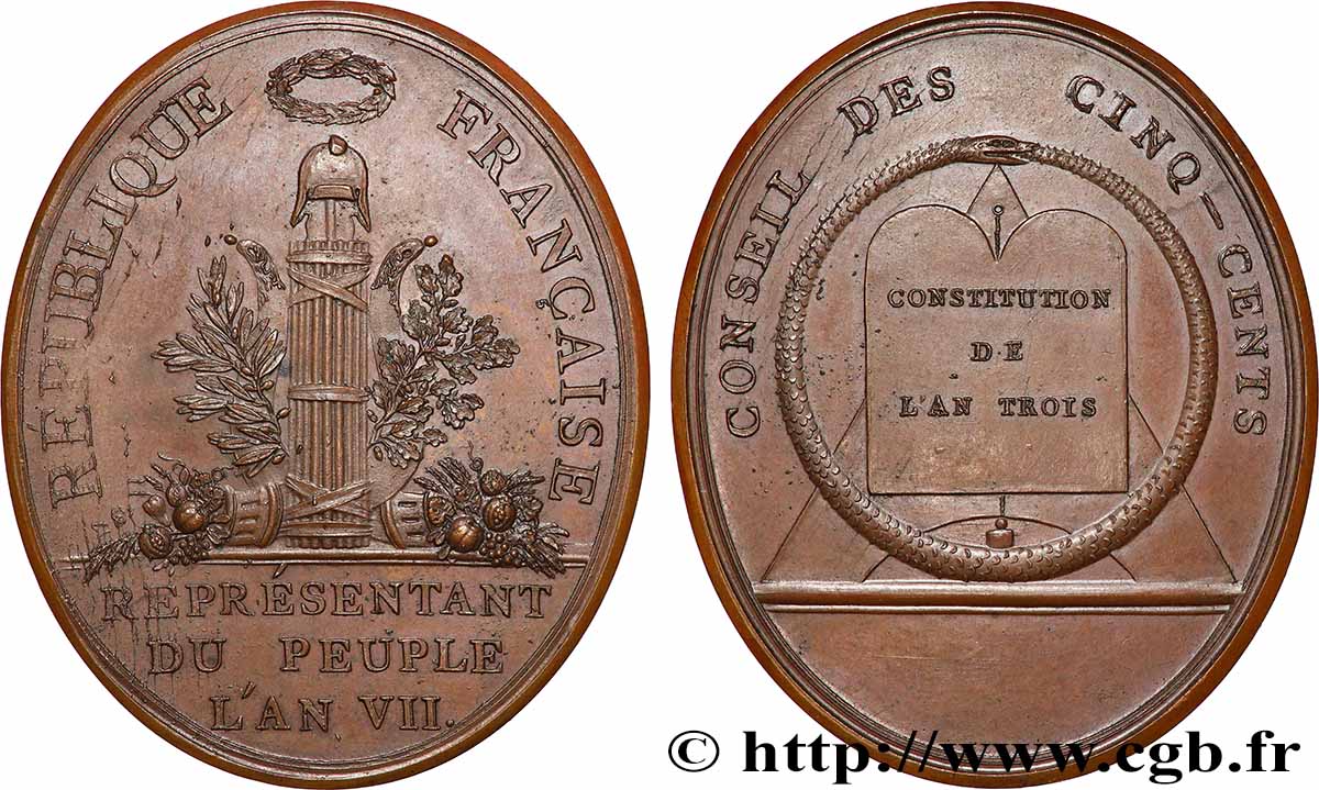 DIRECTOIRE Médaille, Conseil des Cinq-Cents AU
