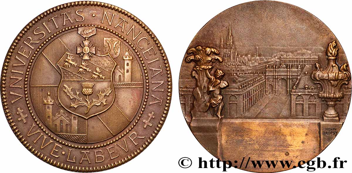 TERZA REPUBBLICA FRANCESE Médaille, Université de Nancy q.SPL