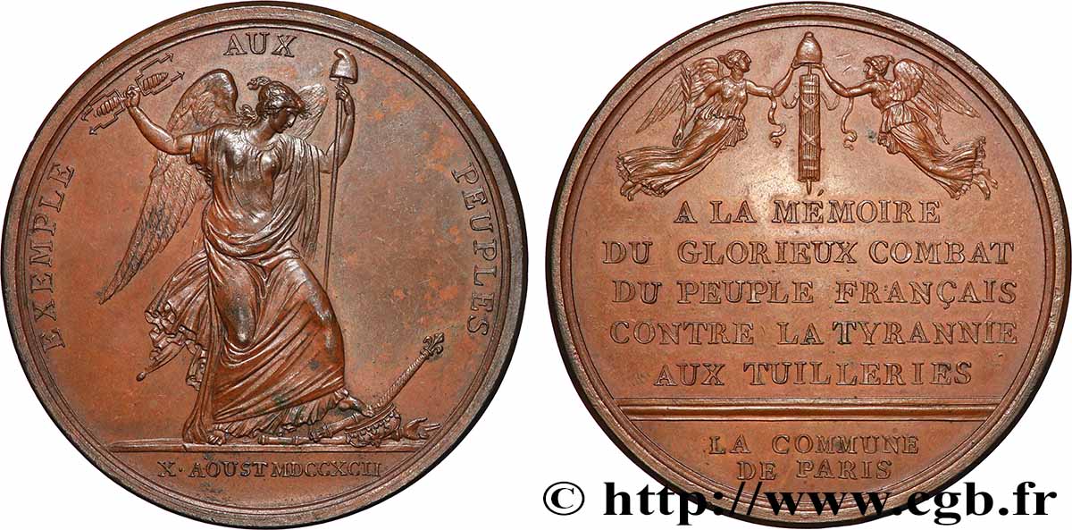 CONSTITUTION - ASSEMBLÉE NATIONALE Médaille en mémoire du combat des Tuileries du 10 août TTB+