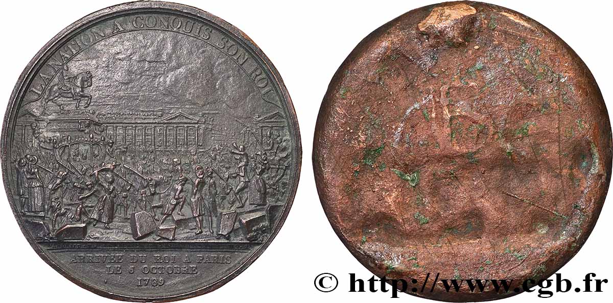 LOUIS XVI Médaille, Arrivée du Roi à Paris, tirage uniface TTB