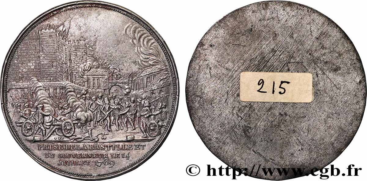 LOUIS XVI Médaille uniface, Siège de la Bastille XF