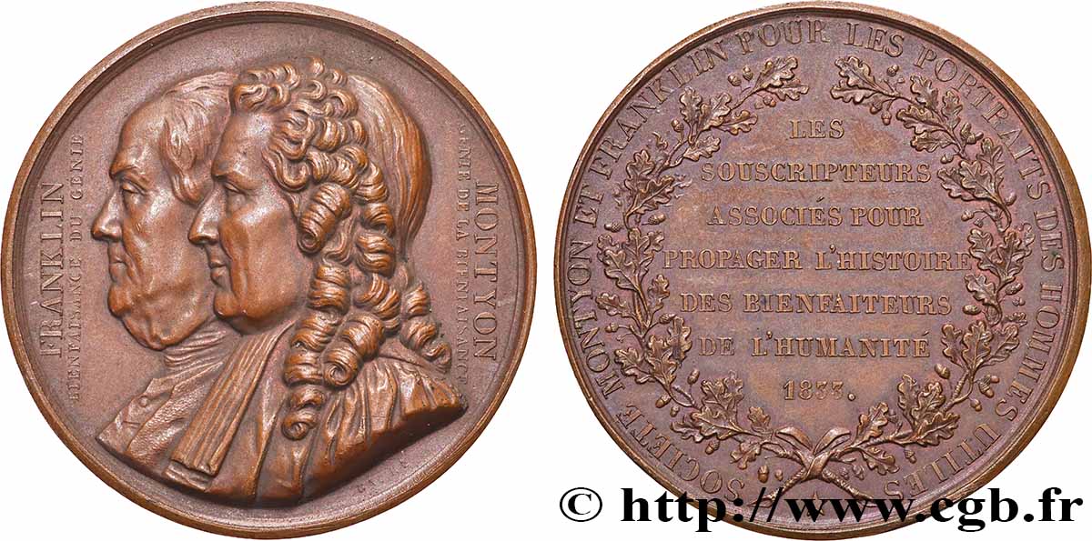 LOUIS-PHILIPPE I Médaille, Société Montyon et Franklin pour les portraits des hommes utiles AU