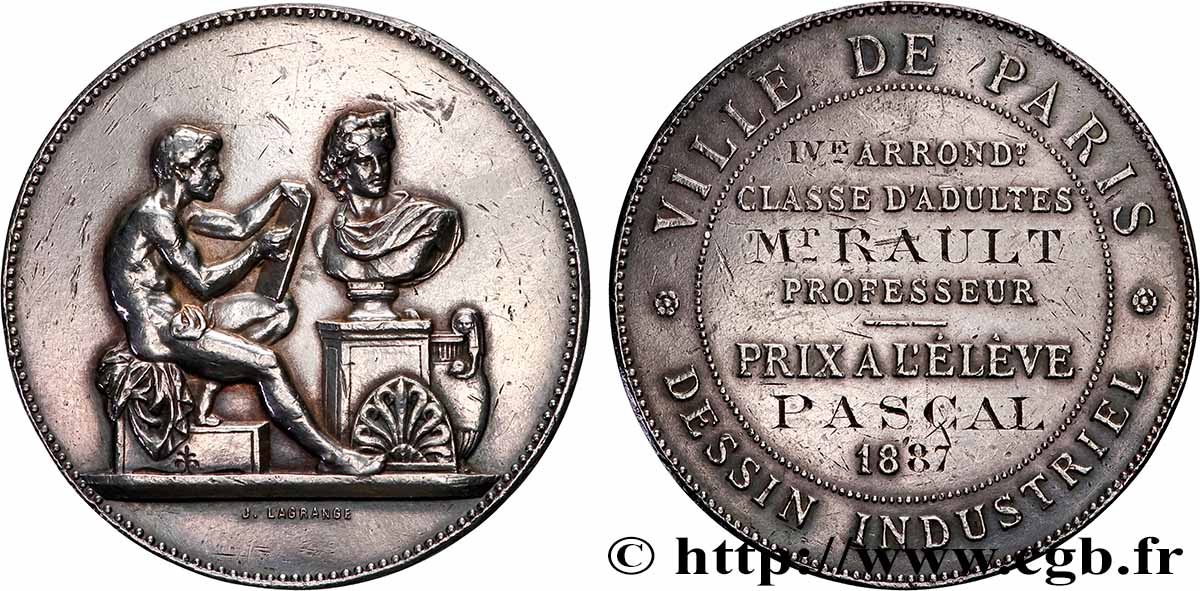 III REPUBLIC Médaille, Prix de dessin industriel XF