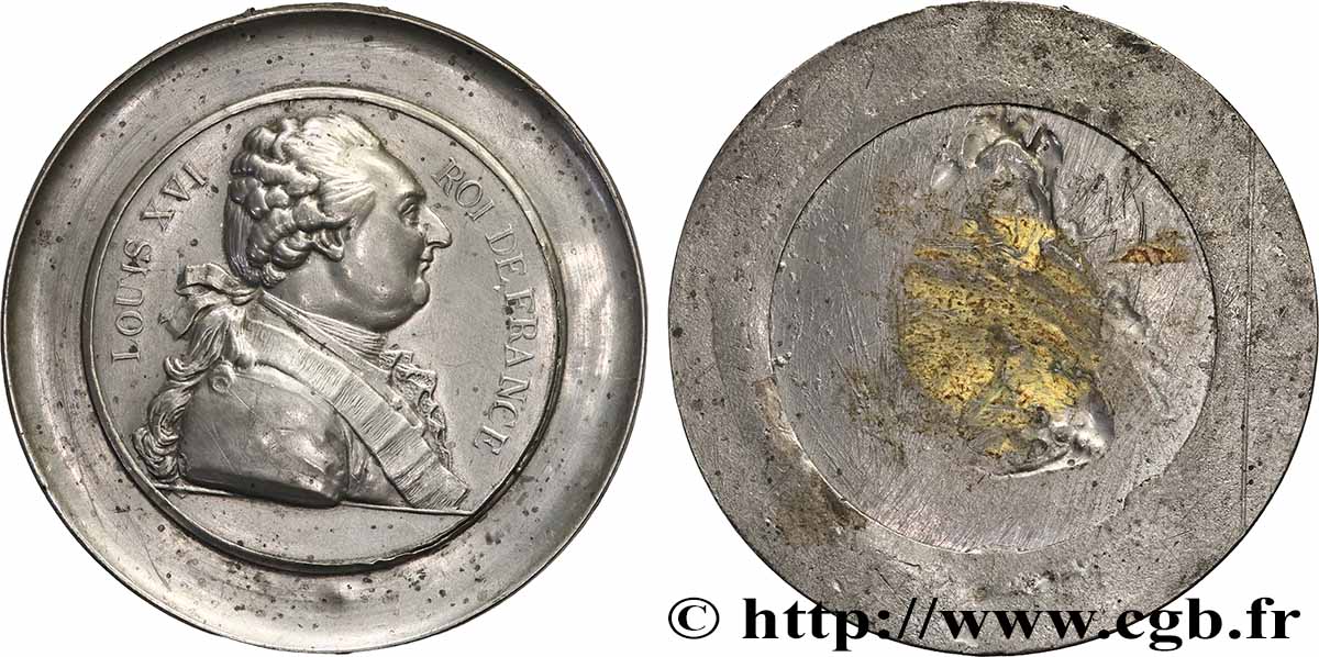 LOUIS XVI Médaille, Louis XVI, tirage uniface XF