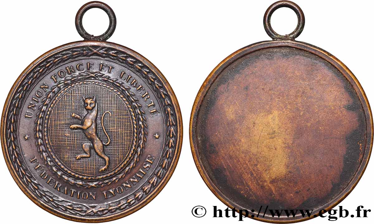 FRENCH CONSTITUTION Médaille, Fédération lyonnaise MBC+