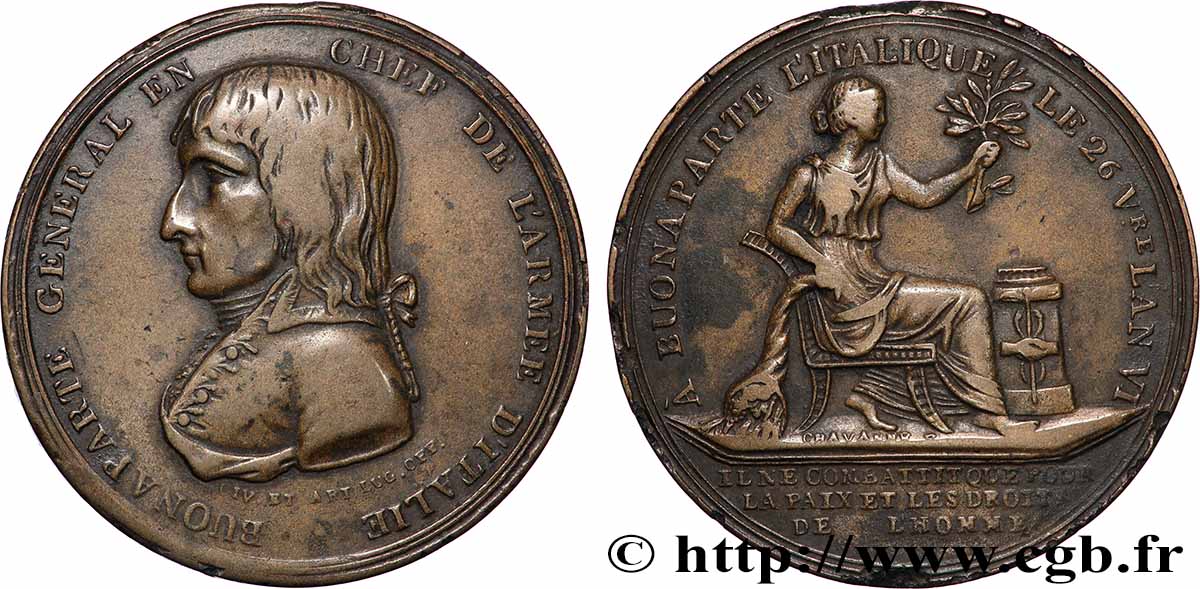 DIRECTOIRE Médaille, Traité de Campo-Formio, offerte par les citoyens de Lyon XF