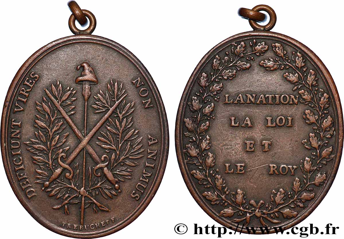 FRENCH CONSTITUTION Médaille, Les forces manquent et non le courage XF