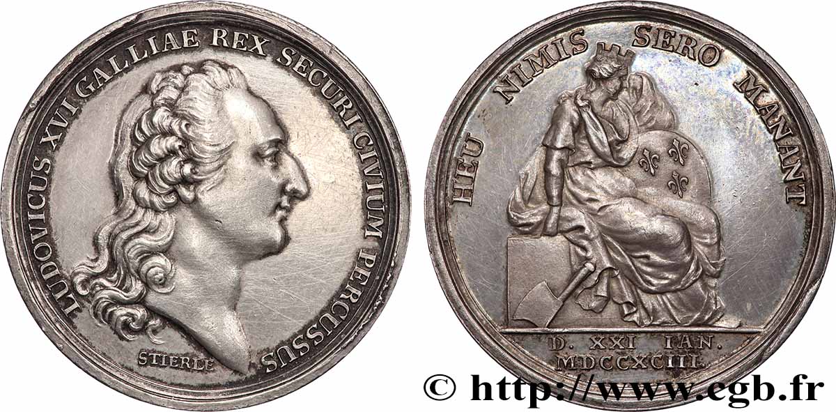 LOUIS XVI Médaille, Mort du roi AU/AU