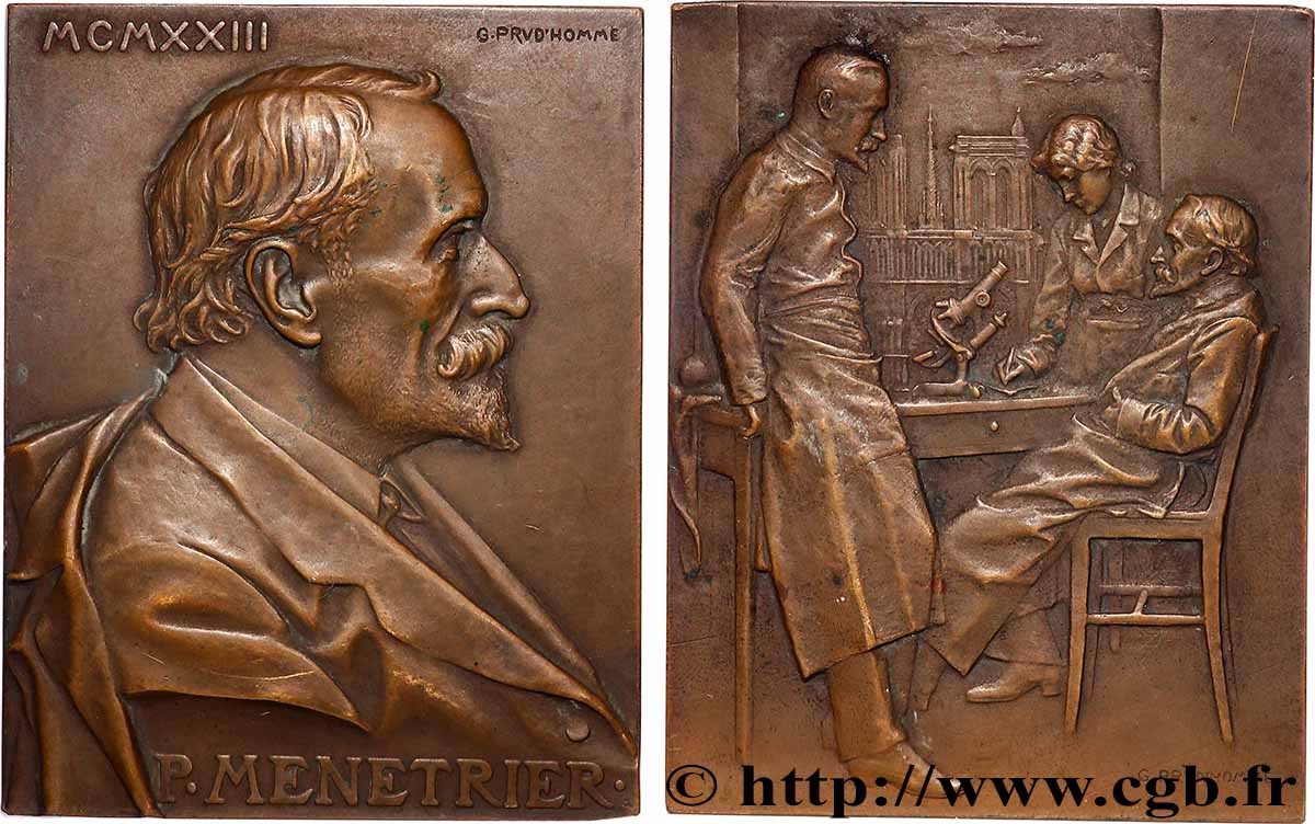 TROISIÈME RÉPUBLIQUE Plaquette, Pierre Eugène Ménétrier TTB+
