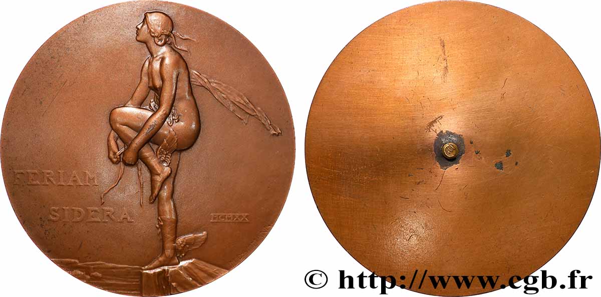 TROISIÈME RÉPUBLIQUE Médaille, FERIAM SIDERA, uniface TTB+