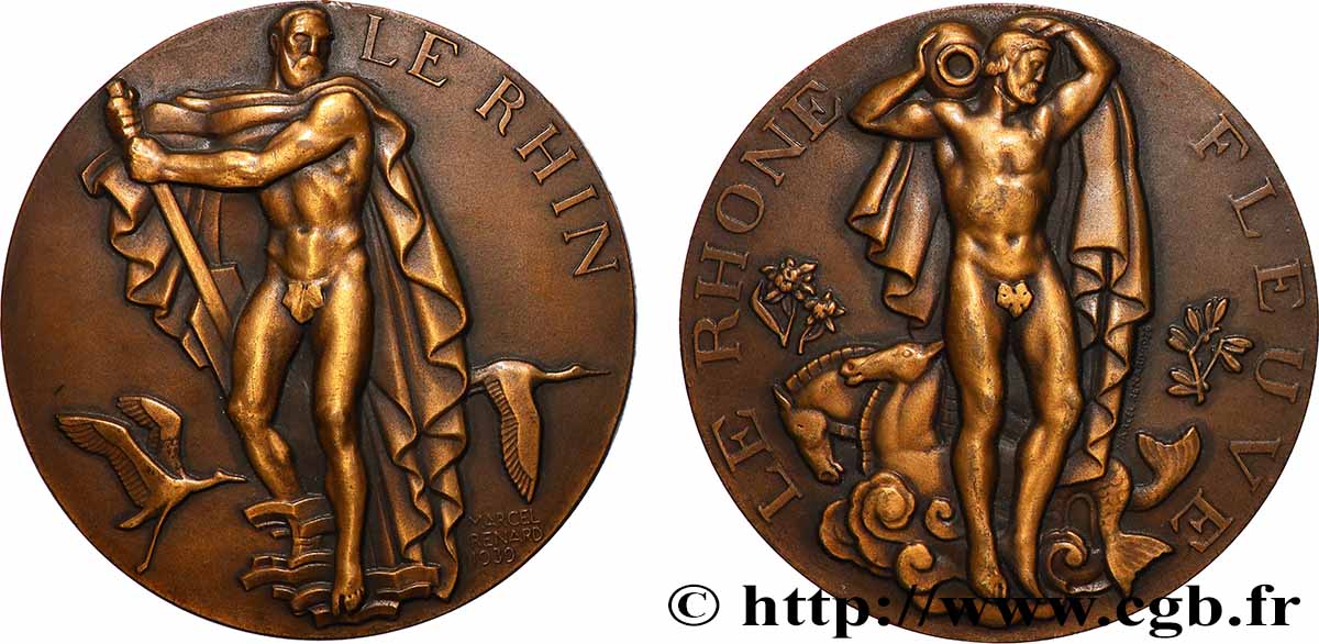 V REPUBLIC Médaille, Le Rhin AU