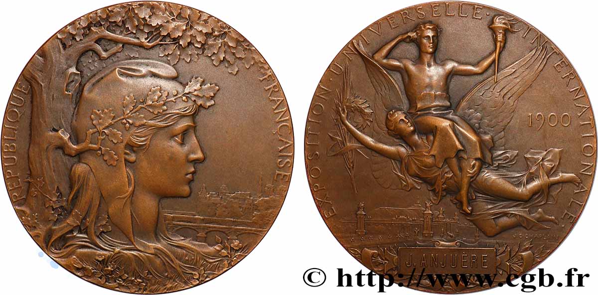 III REPUBLIC Médaille, Exposition Universelle Internationale AU