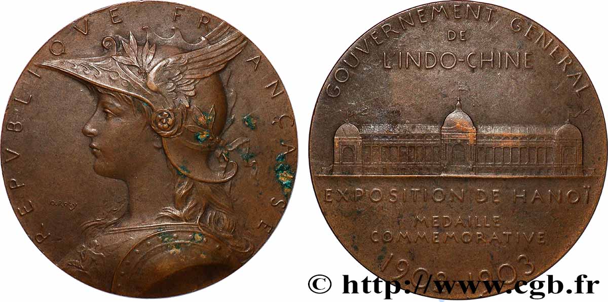 III REPUBLIC - INDOCHINA Médaille, Exposition de Hanoi XF