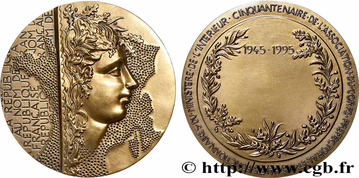 V REPUBLIC Médaille, Cinquantenaire de l’association du corps préfectoral et des hauts fonctionnaires AU