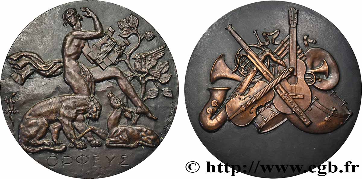 CINQUIÈME RÉPUBLIQUE Médaille, Orphée, refrappe SUP