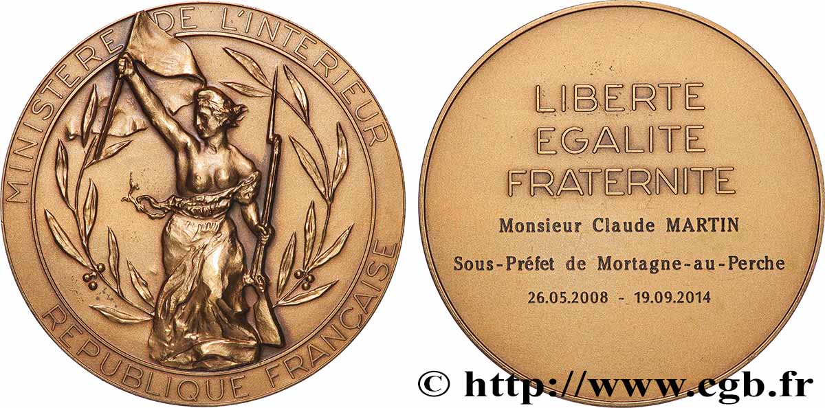 QUINTA REPUBBLICA FRANCESE Médaille, Ministère de l’intérieur SPL