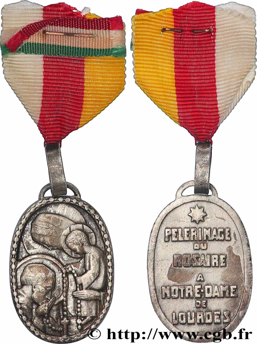 RELIGIOUS MEDALS Médaille, Pèlerinage du rosaire XF