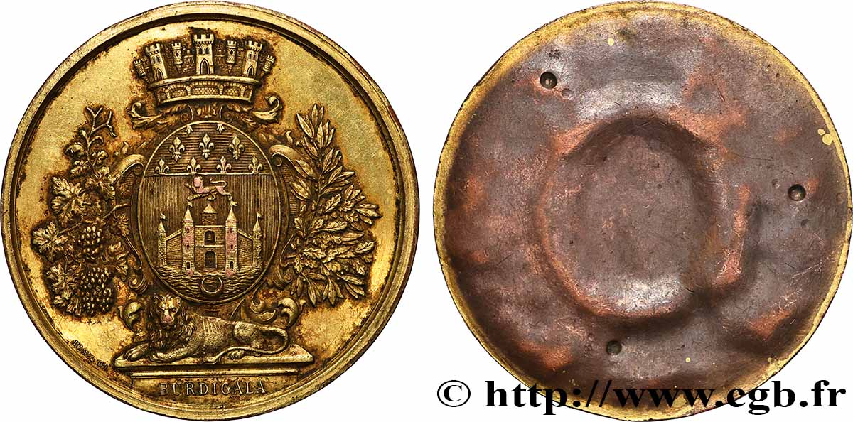 TROISIÈME RÉPUBLIQUE Médaille, Bordeaux, uniface, épreuve TTB+