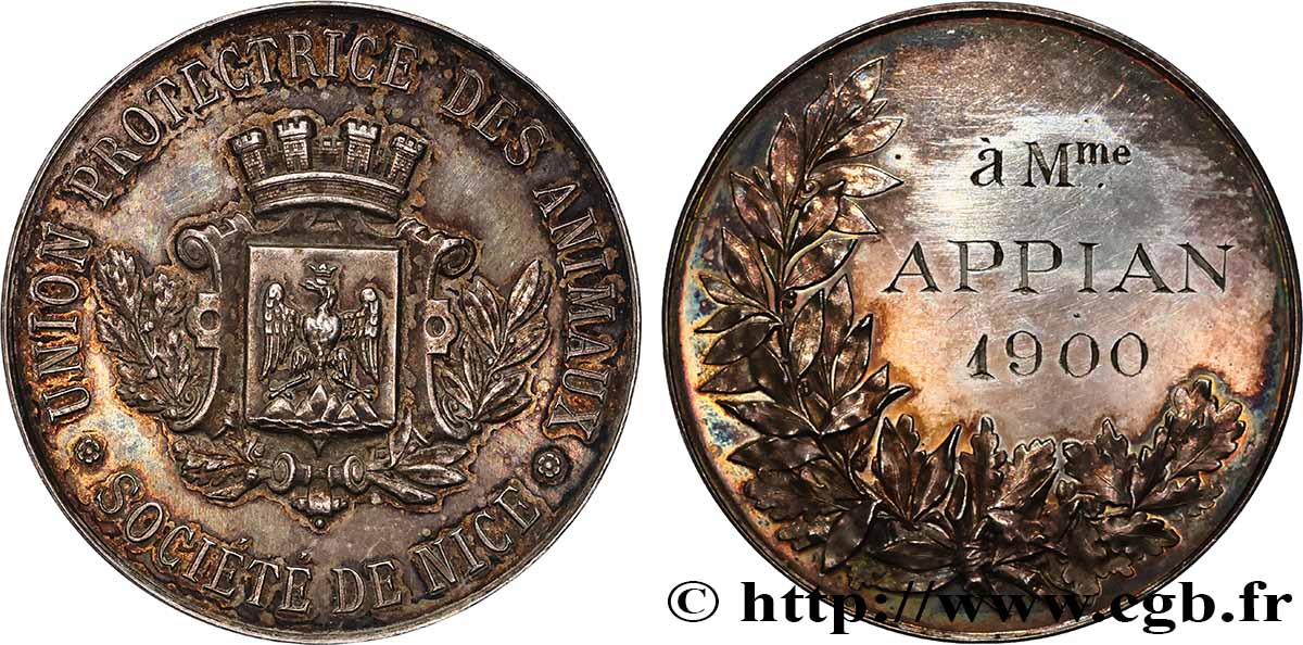 TROISIÈME RÉPUBLIQUE Médaille, Union protectrice des animaux TTB