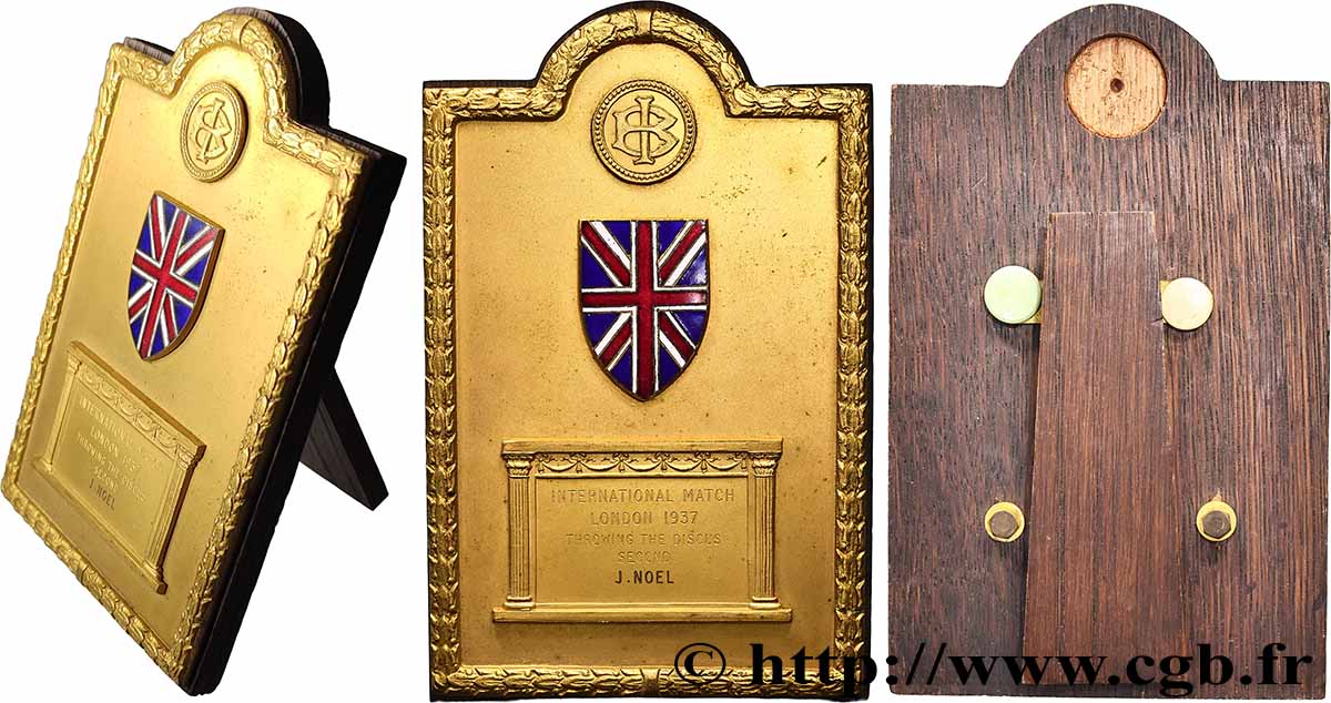 GRANDE-BRETAGNE - GEORGES VI Plaquette, Match international fVZ